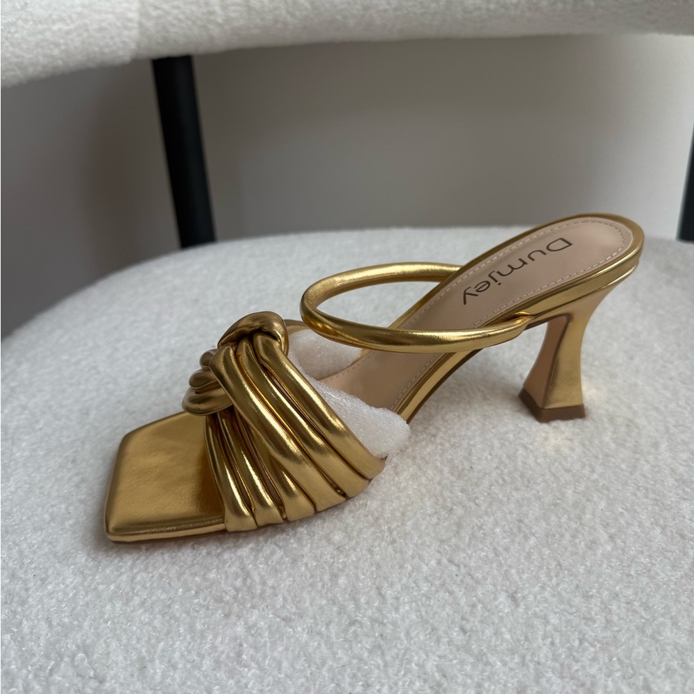 Gold Women's Heeled Sandals
